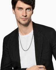 Curb Chain Necklace in Platinum, 6mm