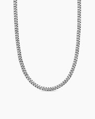 Curb Chain Necklace in Platinum, 6mm