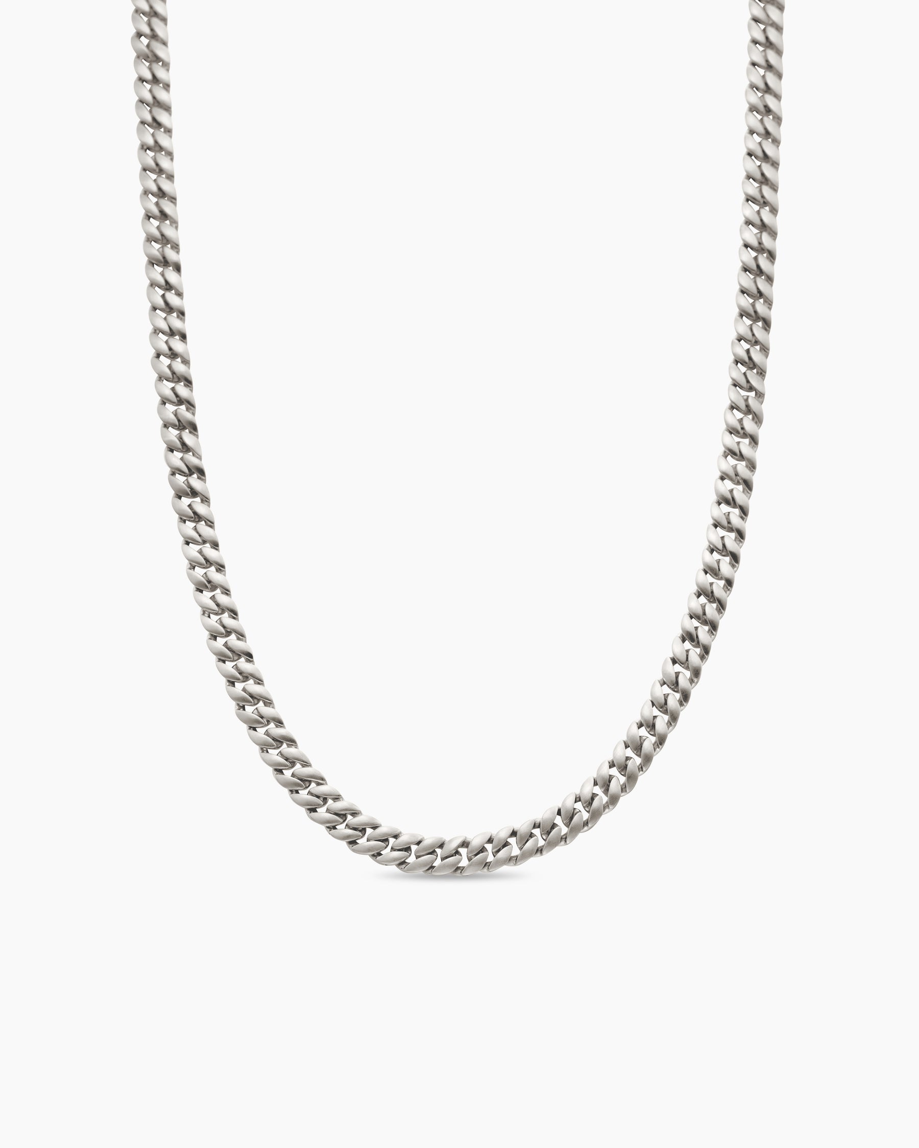 Curb Chain Necklace in Sterling Silver, 6mm