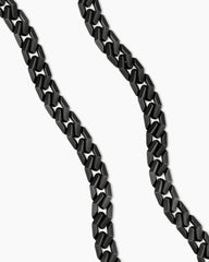 Curb Chain Angular Link Necklace in Black Titanium, 11.5mm