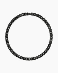 Curb Chain Angular Link Necklace in Black Titanium, 11.5mm