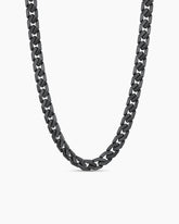 Curb Chain Angular Link Necklace in Black Titanium, 11.5mm