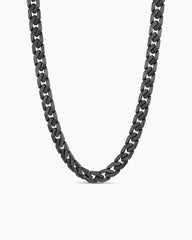 Curb Chain Angular Link Necklace in Black Titanium, 11.5mm