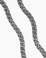 Curb Chain Angular Link Necklace in Titanium, 11.5mm