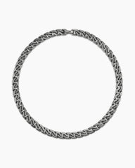 Curb Chain Angular Link Necklace in Titanium, 11.5mm