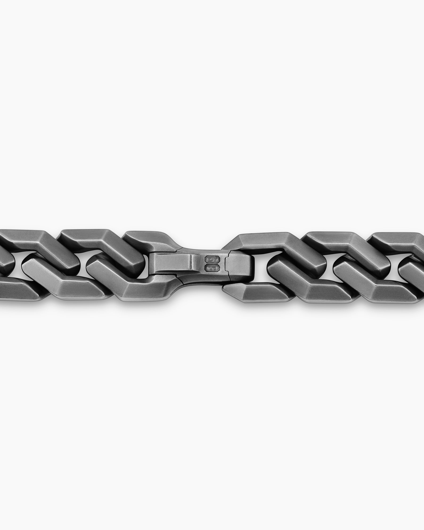 Curb Chain Angular Link Necklace in Titanium, 11.5mm