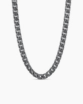 Curb Chain Angular Link Necklace in Titanium, 11.5mm