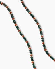 Spiritual Beads Necklace in 18K Yellow Gold with Bloodstone and Red Jasper, 4mm