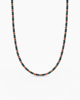 Spiritual Beads Necklace in 18K Yellow Gold with Bloodstone and Red Jasper, 4mm