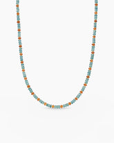 Spiritual Beads Necklace in 18K Yellow Gold with Indicolite and Mandarin Garnet, 4mm