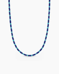 Spiritual Beads Necklace in 18K Yellow Gold with Lapis and Turquoise, 4mm