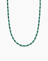 Spiritual Beads Necklace in 18K Yellow Gold with Malachite and Turquoise, 4mm