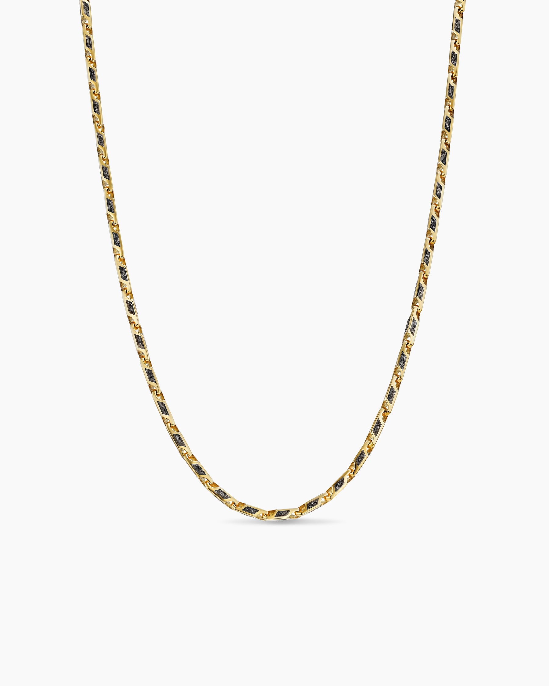 Streamline® Faceted Chain Necklace in 18K Yellow Gold with Forged Carbon, 4.3mm