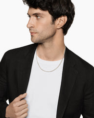 Tennis Necklace in 18K White Gold with Diamonds, 3mm