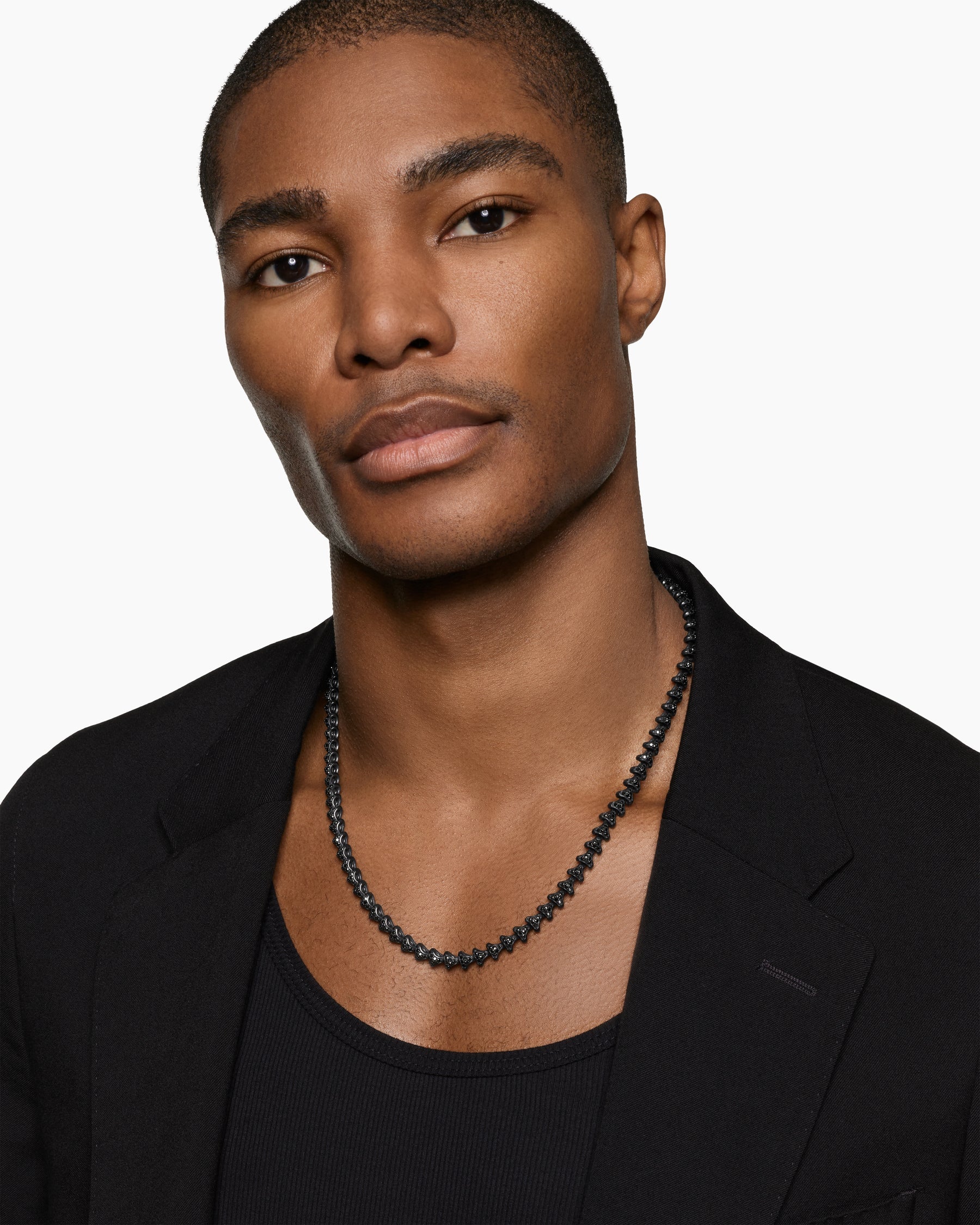 Armory® Necklace in Black Titanium with Black Diamonds, 7.5mm