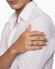 Streamline® Pavé Three Row Band Ring in 18K Rose Gold with Cognac Diamonds, 8.5mm