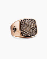 Streamline® Signet Ring in 18K Rose Gold with Cognac Diamonds, 19mm