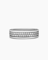 Streamline® Two Row Band Ring in Sterling Silver with Diamonds, 6.5mm