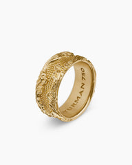 Waves Band Ring in 18K Yellow Gold, 10.5mm