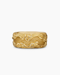Waves Band Ring in 18K Yellow Gold, 10.5mm