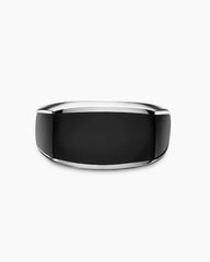 Streamline® Signet Ring in Sterling Silver with Black Onyx, 13mm