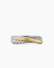 Crossover Band Ring in Sterling Silver with 18K Yellow Gold, 5.3mm