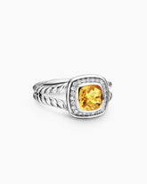 Petite Albion® Ring in Sterling Silver with Citrine and Diamonds, 7mm