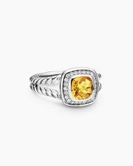 Petite Albion® Ring in Sterling Silver with Citrine and Diamonds, 7mm