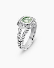 Petite Albion® Ring in Sterling Silver with Prasiolite and Diamonds, 7mm