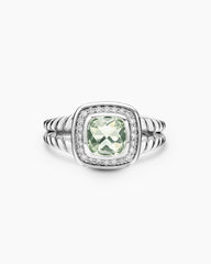 Petite Albion® Ring in Sterling Silver with Prasiolite and Diamonds, 7mm