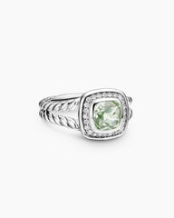 Petite Albion® Ring in Sterling Silver with Prasiolite and Diamonds, 7mm