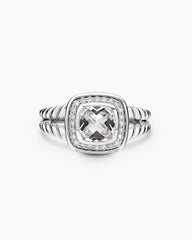 Petite Albion® Ring in Sterling Silver with White Topaz and Diamonds, 7mm