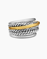 Crossover Ring in Sterling Silver with 14K Yellow Gold, 14.7mm