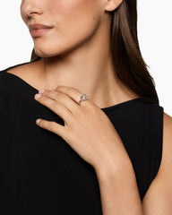 Cable Wrap Ring in Sterling Silver with Crystal and Pavé Diamonds, 11mm