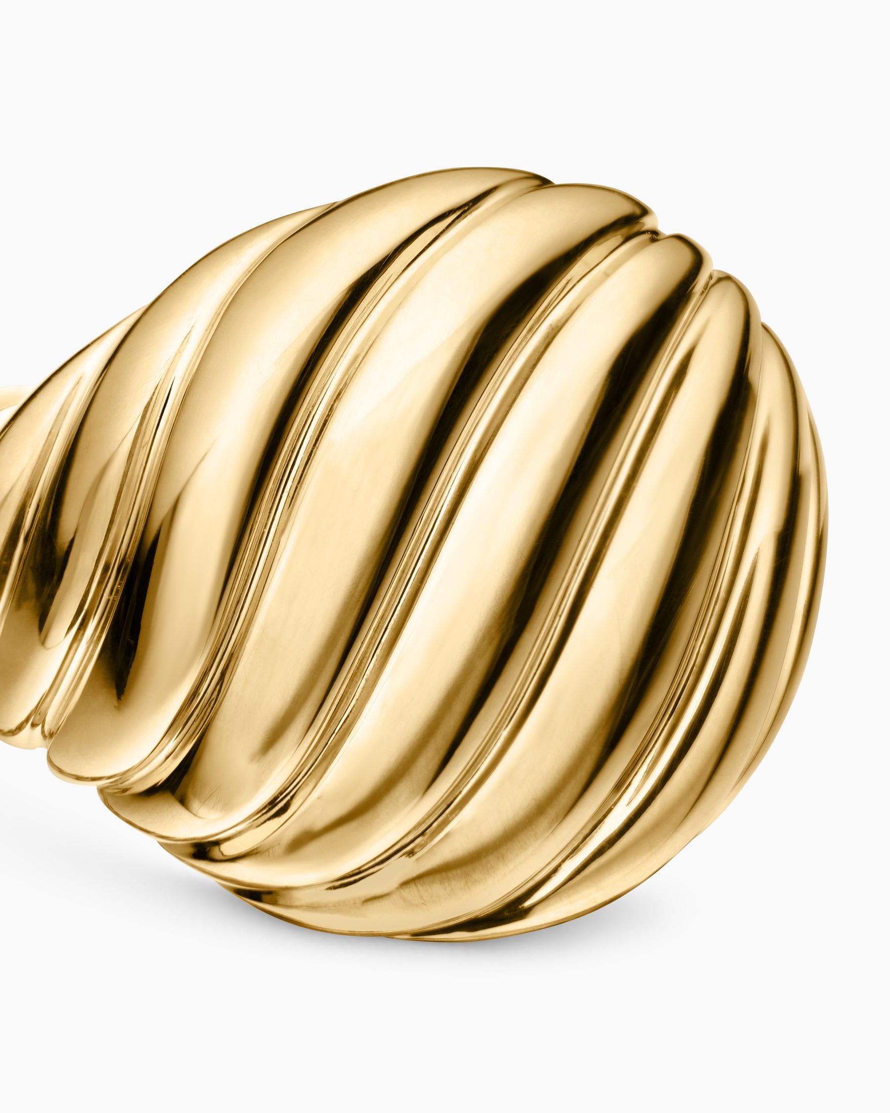 Sculpted Cable Pinky Ring in 18K Yellow Gold, 13mm