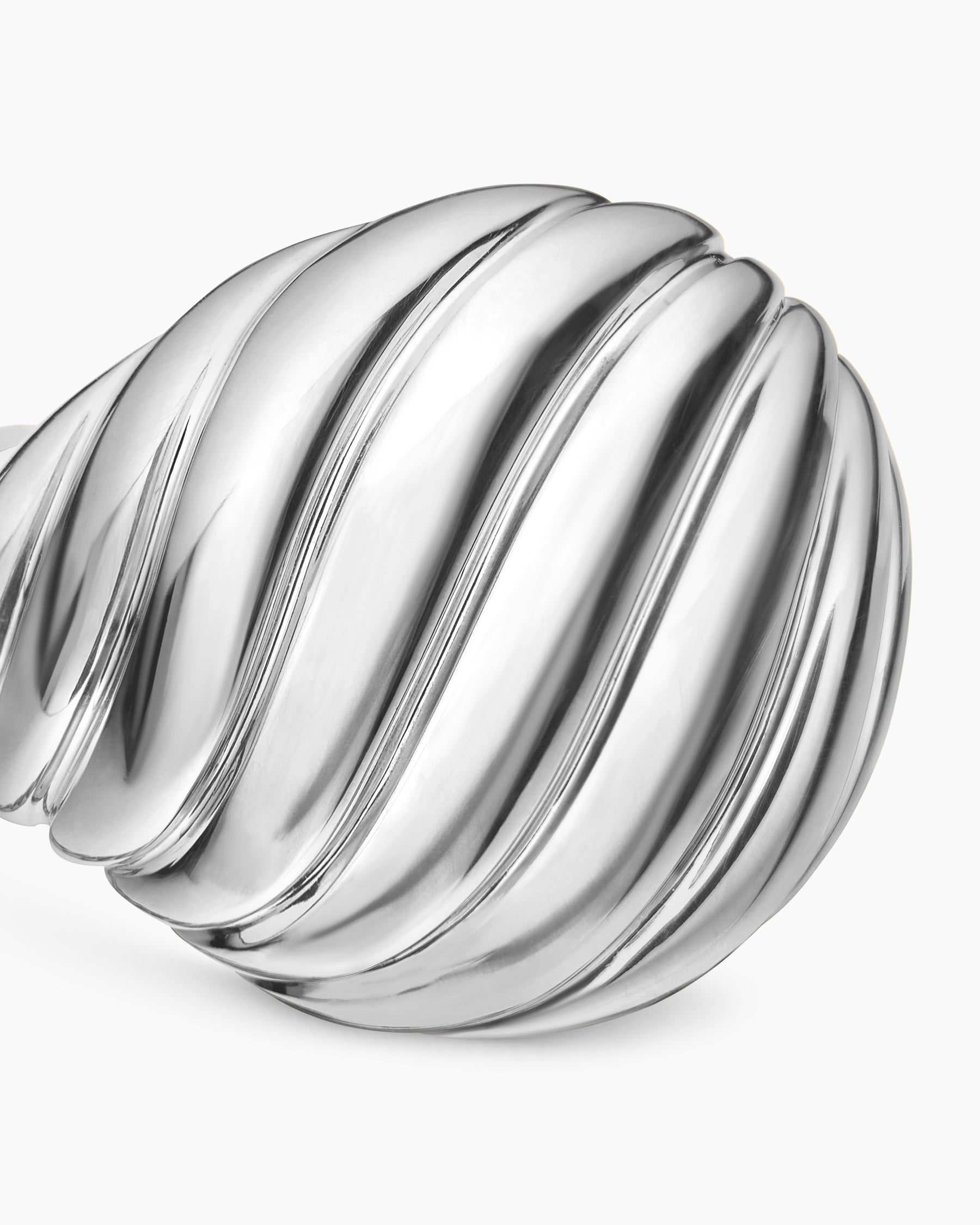 Sculpted Cable Pinky Ring in Sterling Silver, 13mm