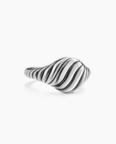 Sculpted Cable Pinky Ring in Sterling Silver, 10mm
