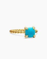Chatelaine® Ring in 18K Yellow Gold with Turquoise and Diamonds, 7mm