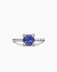 Chatelaine® Ring in 18K White Gold with Tanzanite and Diamonds, 7mm