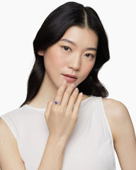 Chatelaine® Ring in 18K White Gold with Tanzanite and Diamonds, 7mm