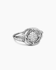 Infinity Ring in Sterling Silver with Diamonds, 13mm