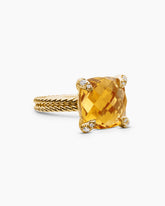 Chatelaine® Ring in 18K Yellow Gold with Citrine and Diamonds, 11mm