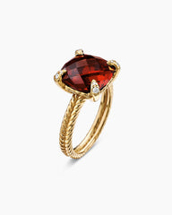 Chatelaine® Ring in 18K Yellow Gold with Garnet and Diamonds, 11mm
