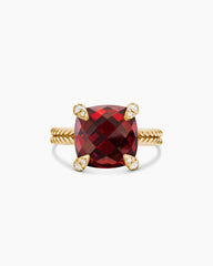 Chatelaine® Ring in 18K Yellow Gold with Garnet and Diamonds, 11mm