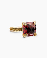Chatelaine® Ring in 18K Yellow Gold with Garnet and Diamonds, 11mm