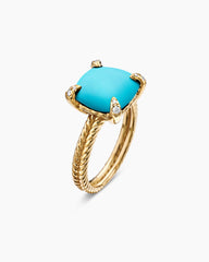 Chatelaine® Ring in 18K Yellow Gold with Turquoise and Diamonds, 11mm