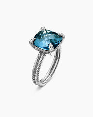 Chatelaine® Ring in Sterling Silver with Hampton Blue Topaz and Diamonds, 11mm