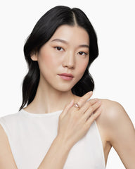 Chatelaine® Pavé Bezel Ring in 18K Rose Gold with Morganite and Diamonds, 9mm