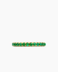 Cable Collectibles® Stack Ring in 18K Yellow Gold with Pavé Emeralds, 2mm