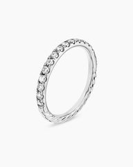Cable Collectibles® Stack Ring in 18K White Gold with Diamonds, 2mm